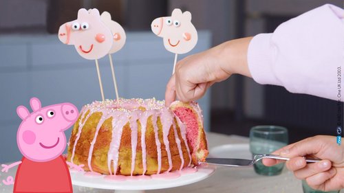 Leckerer pinker Peppa Pig Gugelhupf